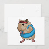 ヘアバンドをつけたランナーとしてのマウス ポストカード (正面/裏面)