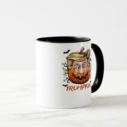 ヘアパンプキおもしろいンハロウィーンブー – 政治的ユーモア マグカップ (正面右)