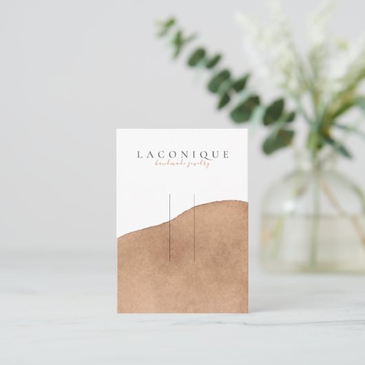 ヘアピン表示 |ニュートラル |ベージュ |水彩 名刺 (スタンド正面)