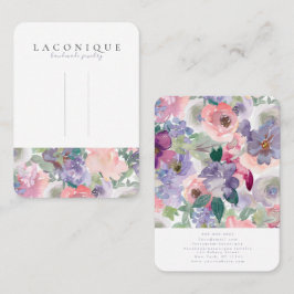 ヘアピン表示 |フローラ |水彩 |パープルブ 名刺