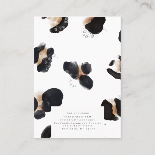 ヘアピン表示 | Leopard print |水彩蕪林 名刺 (裏面)