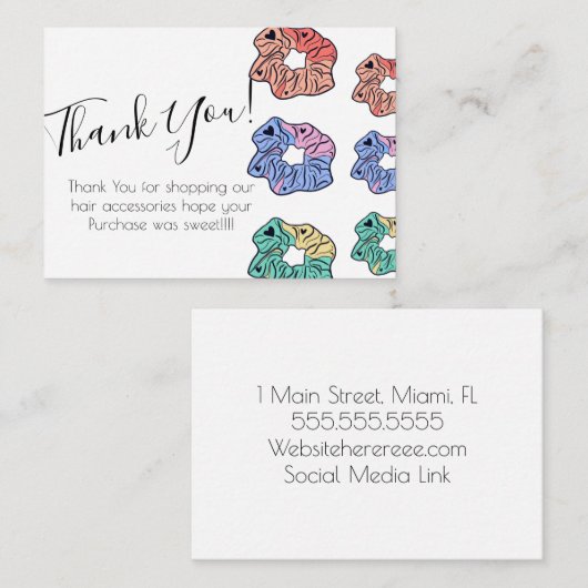 ヘアピースカラフルタイショップサンキューノートカード ノートカード (正面/裏面)