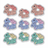 ヘアピースカラフルタイステッカー シール (正面)