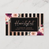 ヘアフローラブラックバラ金ゴールドグリッター名刺 名刺 (正面)