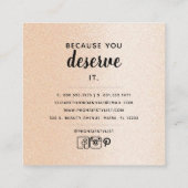 ヘアフローラブラックバラ金ゴールドスクエアビジネスカード スクエア名刺 (裏面)