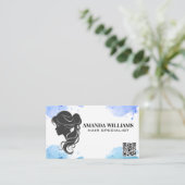 ヘアフローリンググレーグラフィック | QRコード 予約カード (スタンド正面)