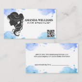 ヘアフローリンググレーグラフィック | QRコード 予約カード (正面/裏面)