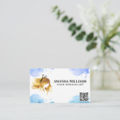 ヘアフローリングロゴ | QRコードアポイントメントカード 予約カード (スタンド正面)