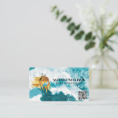 ヘアフローリングロゴ | QRコード | 芸術的 予約カード (スタンド正面)