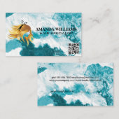 ヘアフローリングロゴ | QRコード | 芸術的 予約カード (正面/裏面)