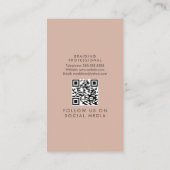 ヘアブライドサロン美しいブラックスクリプトバラピンク 名刺 (裏面)