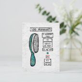 ヘアブラシ契約はがき – おもしろい美しい ポストカード (スタンド正面)