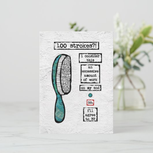 ヘアブラシ契約グリーティングカード – おもしろい美しい カード (スタンド正面)