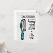 ヘアブラシ契約グリーティングカード – おもしろい美しい カード (正面/裏面インサイチュ)