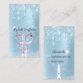 ヘアブルードリップスグリッターコイフラーパープルシザーズ 名刺 (正面/裏面)