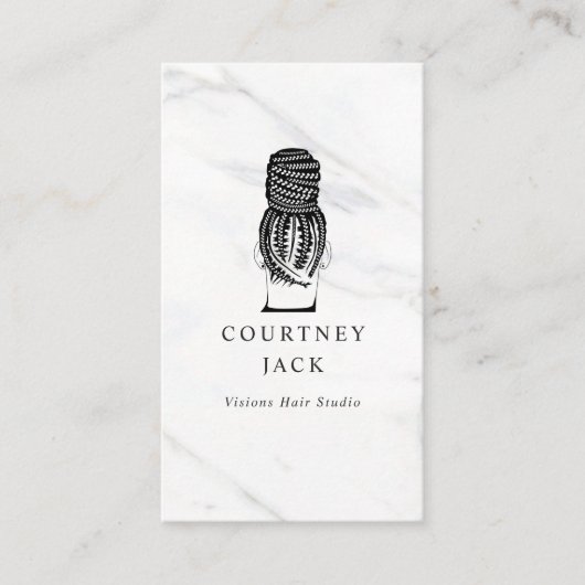 ヘアブレイダーブライズヘアスタイリストラグジュアリーマーブル 名刺 (正面)