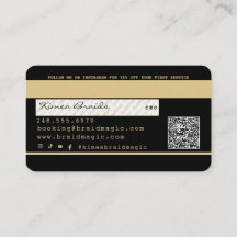 ヘアブレイダーブレイディングサロンブラック&金ゴールドクレジットブ