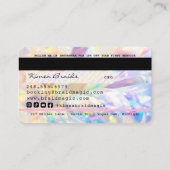 ヘアブレイダーレインボー滴下グリッタークレジット 名刺 (裏面)