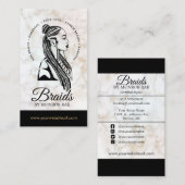 ヘアブレイダー編組サロンブレイドスタイリスト大理石B 名刺 (正面/裏面)