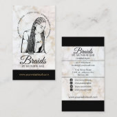 ヘアブレイダー編組サロン編組スタイリスト大理石 名刺 (正面/裏面)