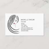 ヘアブレイダー、ブレイド用ヘアサロン、美容師 名刺 (裏面)