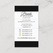 ヘアブレイダー – 組み紐 – 編み紐 – スタイリスト – サロン 名刺 (裏面)