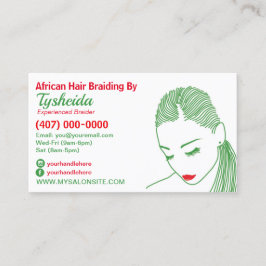 ヘアブレイディングのロクティシャンの名刺テンプレート 予約カード