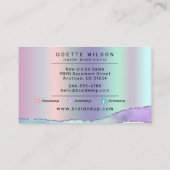 ヘアブレイディングサロンパステルパープルメタリックブジン 名刺 (裏面)
