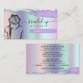 ヘアブレイディングサロンパステルパープルメタリックブジン 名刺 (正面/裏面)