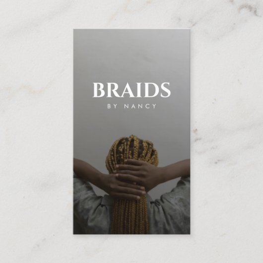 ヘアブレイディングスタイリストフォトQRコード 名刺 (正面)