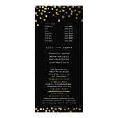 ヘアプライスリストモダングラム水玉模様金ゴールドブラック ラックカード (裏面)