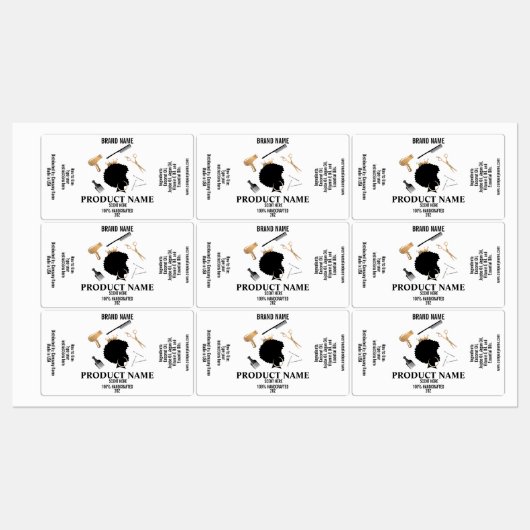 ヘアプロダクトラベルテンプレートパッケージ製品 ラベル (シート)