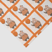 ヘアボウ付きオレンジ色の格子模様のドレスベア 薄葉紙 (詳細)