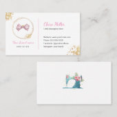 ヘアボウ名刺ピンクと金ゴールド 名刺 (正面/裏面)