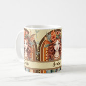 ヘアマグの花冠を持つ赤毛の妖精 コーヒーマグカップ (正面左)