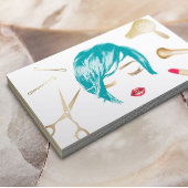 ヘアメイクアップアーティストショートヘアカット女子ターコイズ 名刺