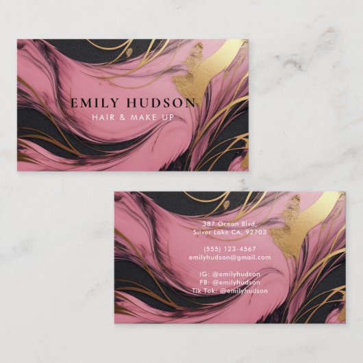 ヘアメイクアップアーティスト美しい 名刺 (正面/裏面)