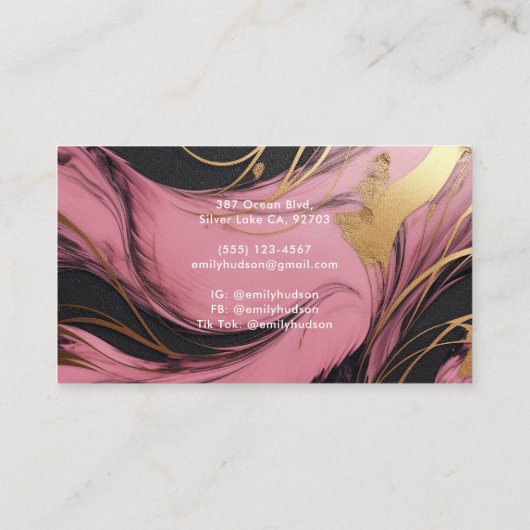 ヘアメイクアップアーティスト美しい 名刺 (裏面)