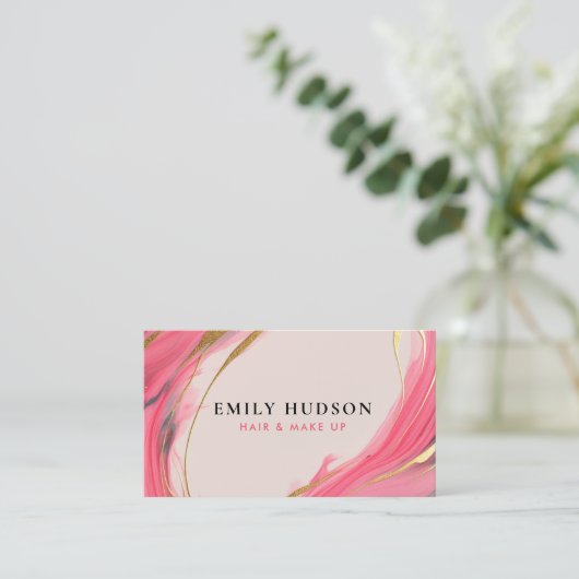 ヘアメイクアップアーティスト美しい 名刺 (スタンド正面)