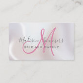 ヘアメイクアップアーティスト虹彩色パールきらめく 名刺 (正面)