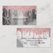 ヘアメイクアップグリッターきらめくバラ名刺 名刺 (正面/裏面)