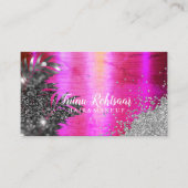 ヘアメイクアップグリッターきらめく名刺 名刺 (正面)