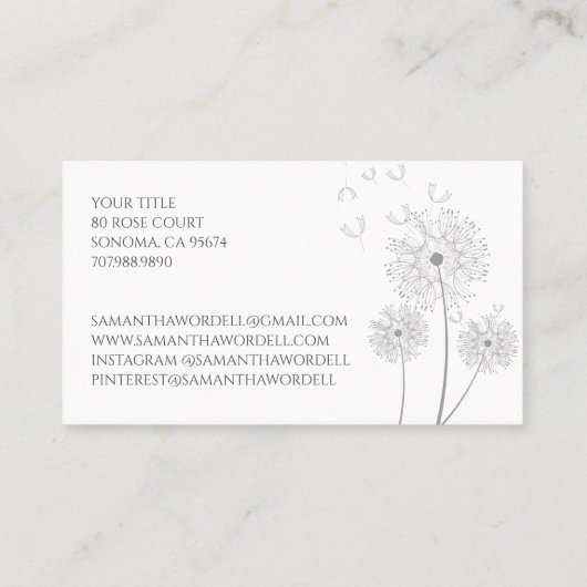 ヘアメイクアップサロン 名刺 (裏面)