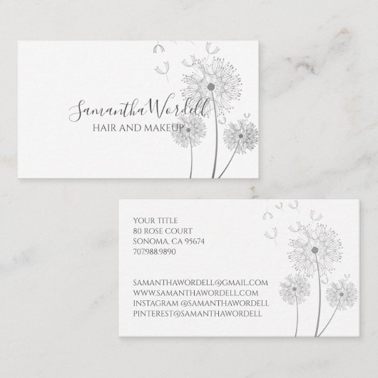 ヘアメイクアップサロン 名刺 (正面/裏面)