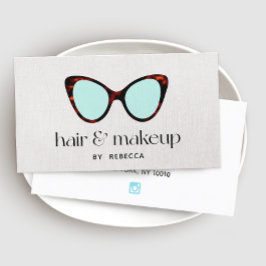 ヘアメイクアップスタイリストレトロサングラスビジネス 名刺