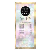 ヘアメイクアップ体気にスキンロゴ美しいスタジオスパ ラックカード (裏面)