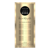 ヘアメイクアップ体気にスキンロゴ金ゴールド美しいスタジオ ラックカード (正面)