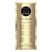 ヘアメイクアップ体気にスキンロゴ金ゴールド美しいスタジオ ラックカード (裏面)