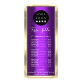 ヘアメイクアップ体気にスキンロゴ金ゴールド美しい紫 ラックカード (正面)