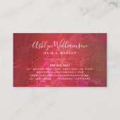 ヘアメイクアップ大理石の水色金ゴールドグリーンホットピンク ロイヤリティカード (裏面)